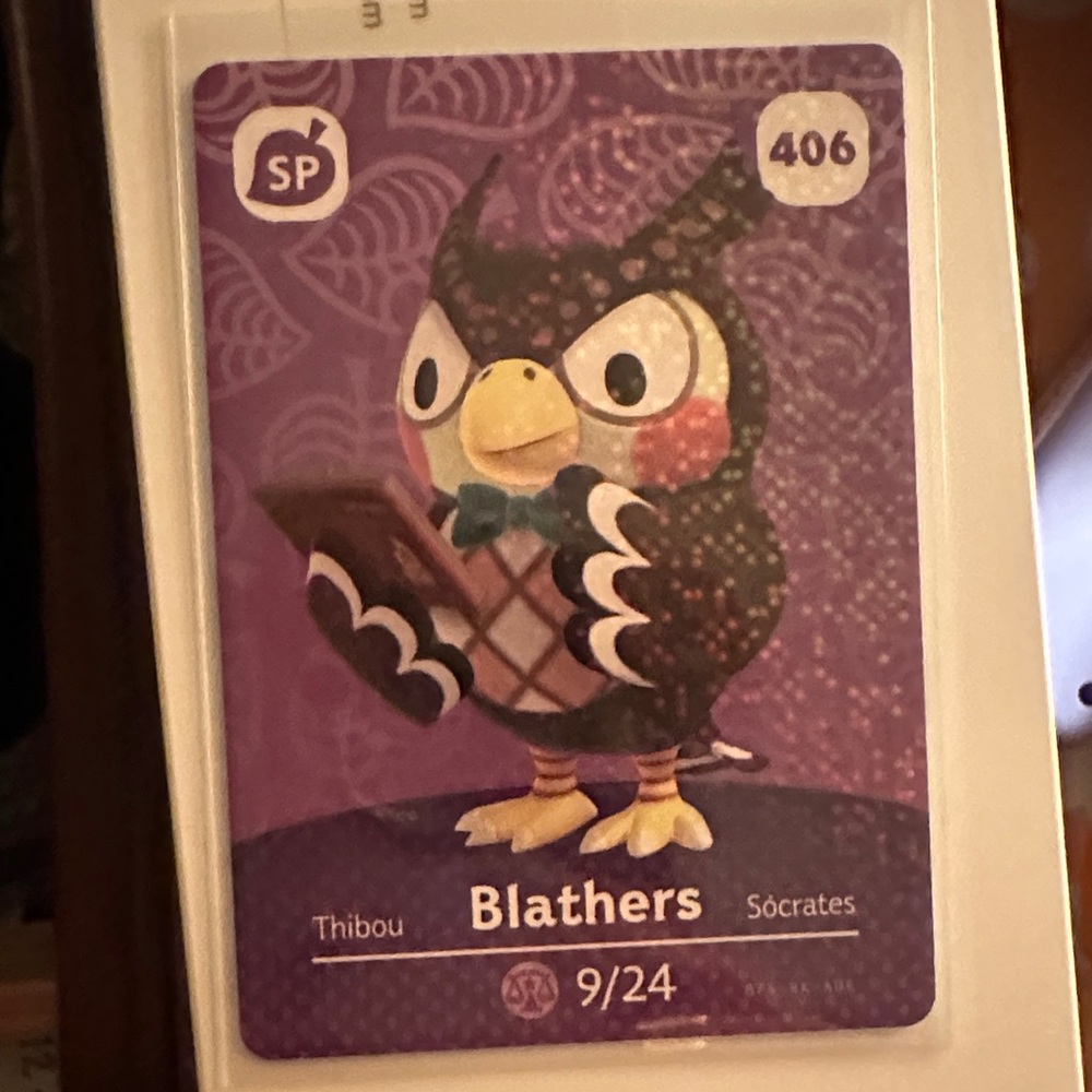 Animal Crossing Blathers Amiibo Card